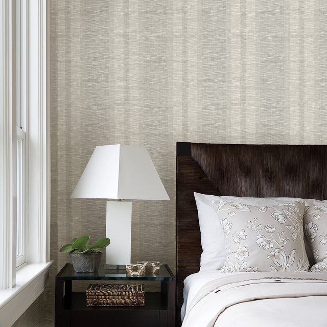 Pezula Bone Texture Stripe Wallpaper with Modern String Effect in Neutral Stripes - A-Street Prints 2949-60106