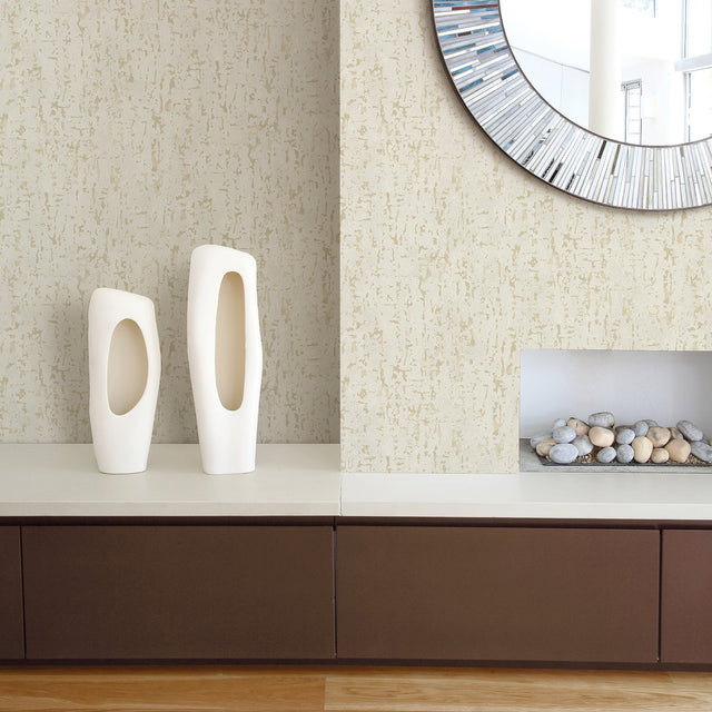 Malawi Cream Leather Texture Wallpaper with Distressed Abstract Motif - A?Street Prints 2949-60205
