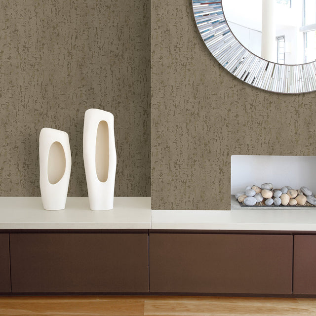 Malawi Brown Leather Texture Wallpaper with Distressed Textures Metallic Finish - A?Street Prints 2949-60206