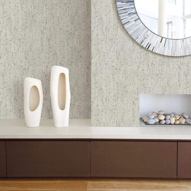 Malawi Light Grey Leather Texture Wallpaper with Distressed Textures Abstract Glam - A-Street Prints 2949-60208