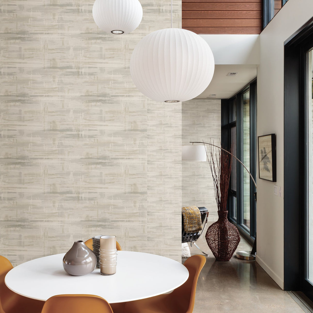 Marari Bone Distressed Texture Wallpaper with Modern Abstract Brushstroke Pattern - A-Street Prints 2949-60306