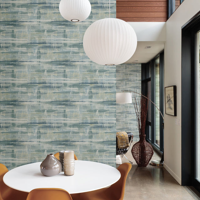 Marari Teal Distressed Texture Wallpaper with Abstract Modern Pattern - A-Street Prints 2949-60312