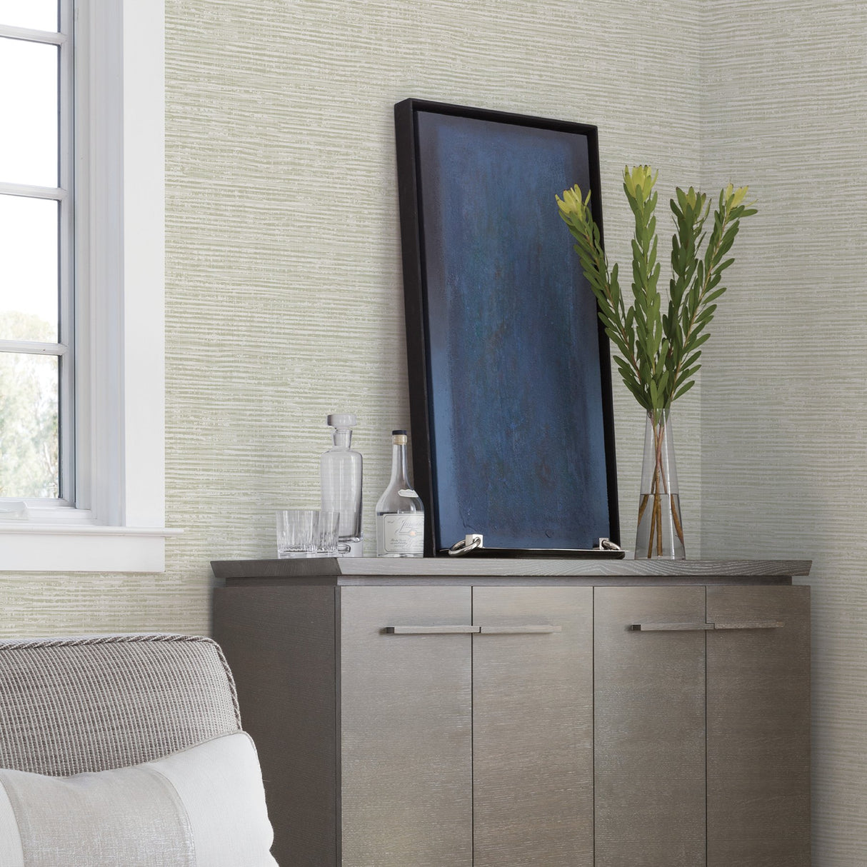 Vivanta Sage Texture Wallpaper with Distressed Textures Pattern, Modern String - A?Street Prints 2949-60404