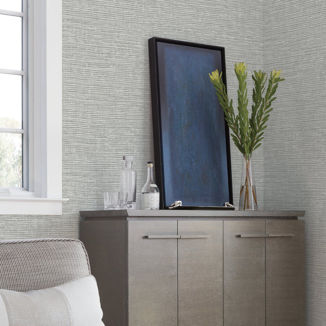 Vivanta Grey Distressed Texture String Wallpaper with Abstract Modern Pattern - A-Street Prints 2949-60406