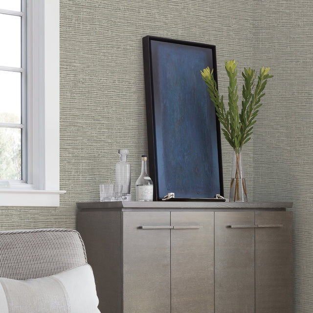 Vivanta Taupe Texture Wallpaper with Distressed Textures Stripe Motif - A-Street Prints 2949-60408
