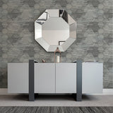 Jabari Charcoal Geometric Faux Grasscloth Wallpaper with Modern Honeycomb Pattern - A-Street Prints 2949-60500