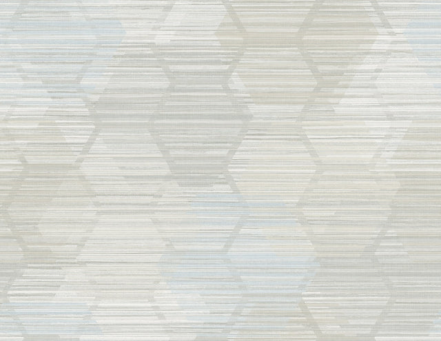 Jabari Grey Geometric Faux Grasscloth Wallpaper with Modern Honeycomb Motif - A-Street Prints 2949-60502