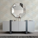 Jabari Grey Geometric Faux Grasscloth Wallpaper with Modern Honeycomb Motif - A-Street Prints 2949-60502