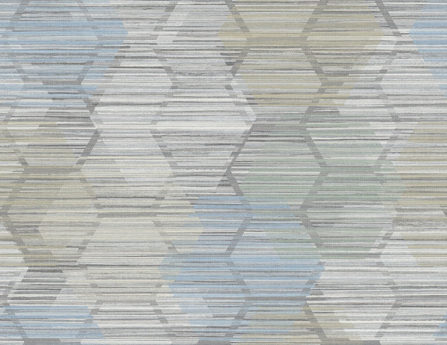 Jabari Light Blue Geometric Faux Grasscloth Wallpaper, Modern Graphics Pattern - A?Street Prints 2949-60512