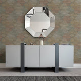 Jabari Brown Geometric Faux Grasscloth Wallpaper with Modern Geometric Honeycomb Pattern - A?Street Prints 2949-60515
