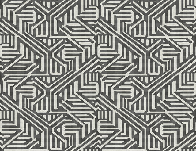 Nambiti Black Geometric Wallpaper with Textured Fabric-Backed Vinyl - A-Street Prints 2949-60600