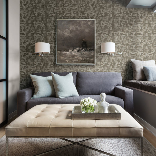 Nambiti Brown Geometric Wallpaper with Bohemian Graphic Pattern - A-Street Prints 2949-60609
