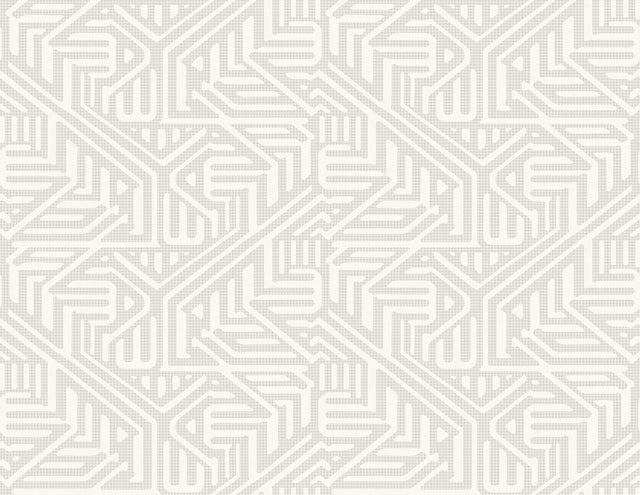 Nambiti Light Grey Geometric Wallpaper with Textured Tribal Motif - A-Street Prints 2949-60618