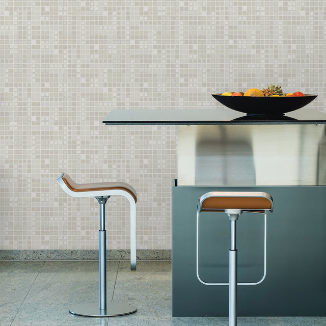 Bantry Neutral Geometric Wallpaper with Retro Graphic Squares - A-Street Prints 2949-60705