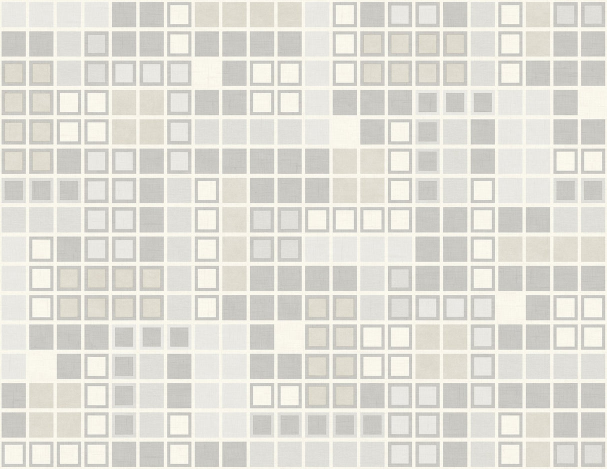 Bantry Light Grey Geometric Wallpaper with Retro Graphics Pattern - A-Street Prints 2949-60708