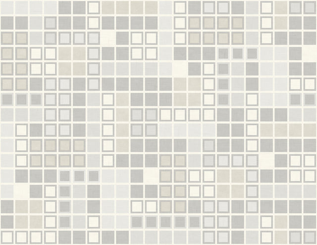 Bantry Light Grey Geometric Wallpaper with Retro Graphics Pattern - A-Street Prints 2949-60708