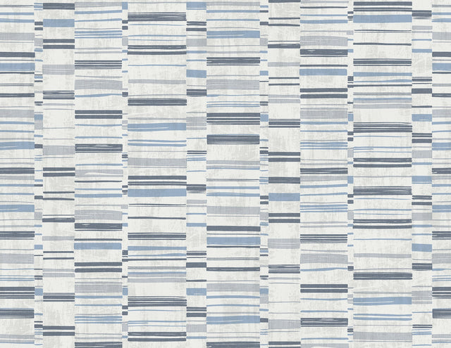 Fresnaye Blue Linen Stripe Wallpaper with Modern Textured Stripe Pattern - A-Street Prints 2949-60802