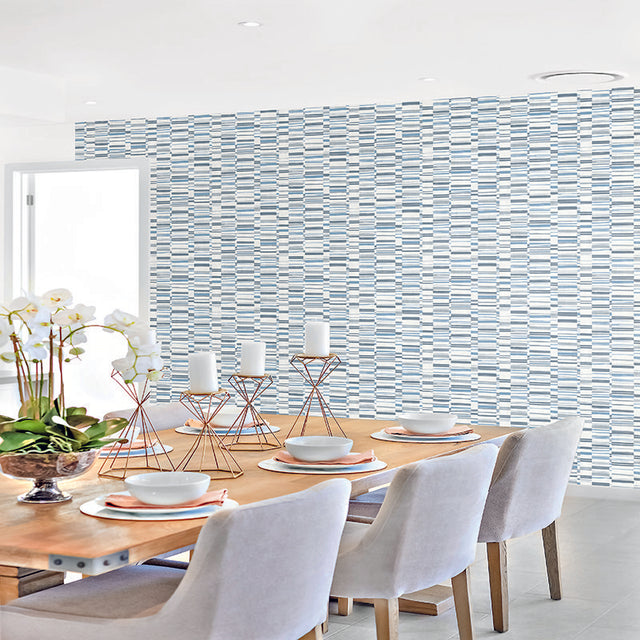 Fresnaye Blue Linen Stripe Wallpaper with Modern Textured Stripe Pattern - A-Street Prints 2949-60802