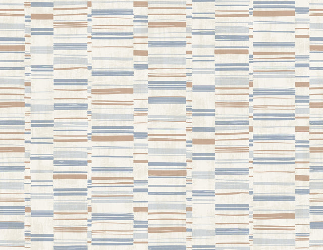 Fresnaye Light Blue Linen Stripe Wallpaper with Modern Textured Stripes - A-Street Prints 2949-60805