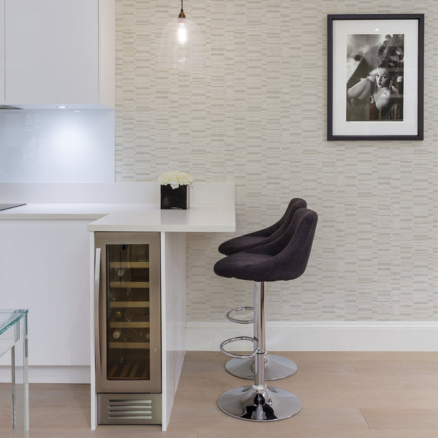 Fresnaye Neutral Linen Stripe Wallpaper with Modern Textured Stripe Pattern - A-Street Prints 2949-60807