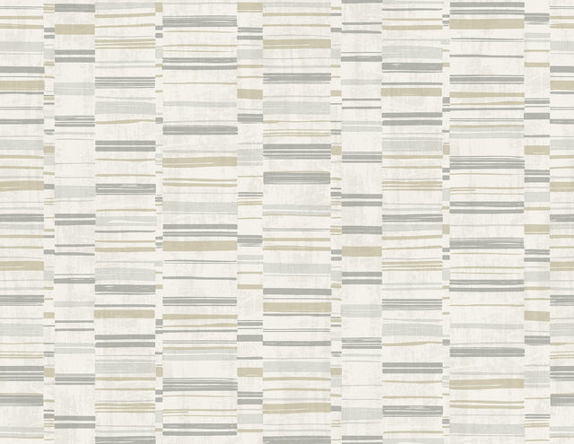 Fresnaye Grey Linen Stripe Wallpaper with Modern Graphic Stripes - A-Street Prints 2949-60817