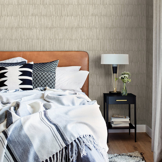 Zandari Bone Distressed Texture Wallpaper with Modern Abstract Pattern - A-Street Prints 2949-61007