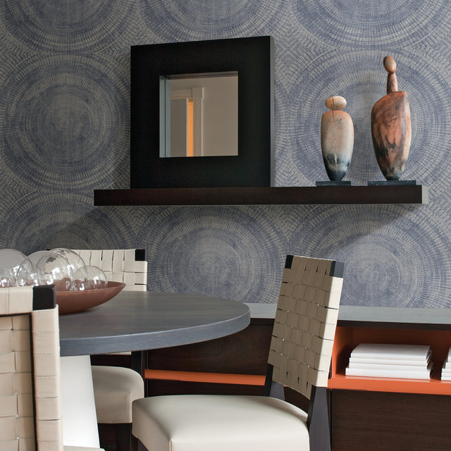 Lalit Light Blue Medallion Wallpaper with Bohemian Global Medallions Pattern - A-Street Prints 2949-61102