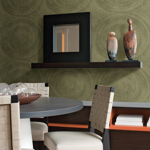 Lalit Olive Medallion Wallpaper with Bohemian Global Medallions Pattern - A-Street Prints 2949-61104