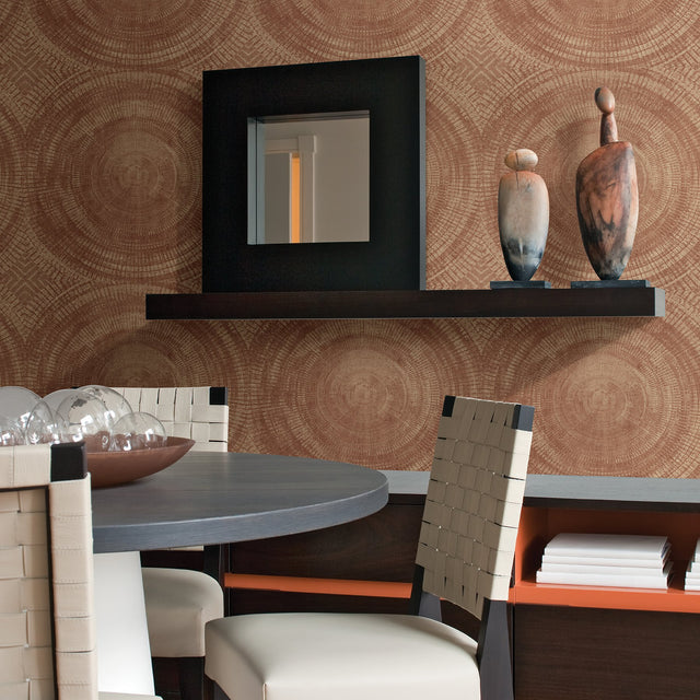 Lalit Burnt Sienna Medallion Wallpaper with Bohemian Global Medallions Pattern - A-Street Prints 2949-61105