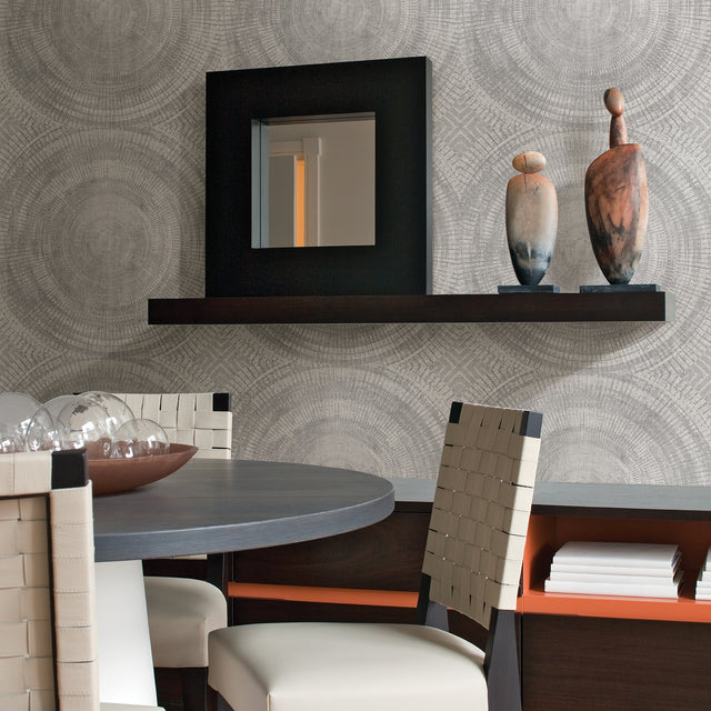 Lalit Neutral Medallion Wallpaper with Global Bohemian Medallions Pattern - A-Street Prints 2949-61109