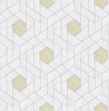 Granada Silver Geometric Wallpaper with Modern Graphic Honeycomb Motif - A-Street Prints 2964-25901