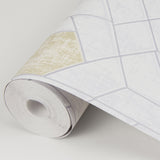 Granada Silver Geometric Wallpaper with Modern Graphic Honeycomb Motif - A-Street Prints 2964-25901