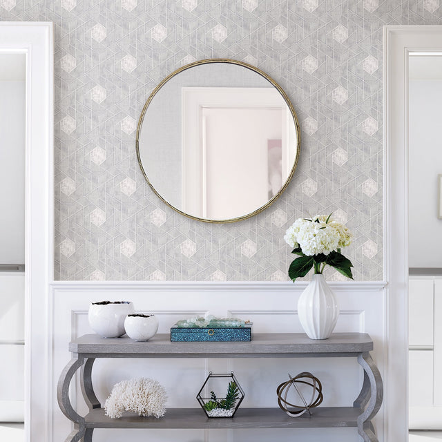 Granada Light Grey Geometric Wallpaper with Modern Graphics Pattern - A-Street Prints 2964-25902