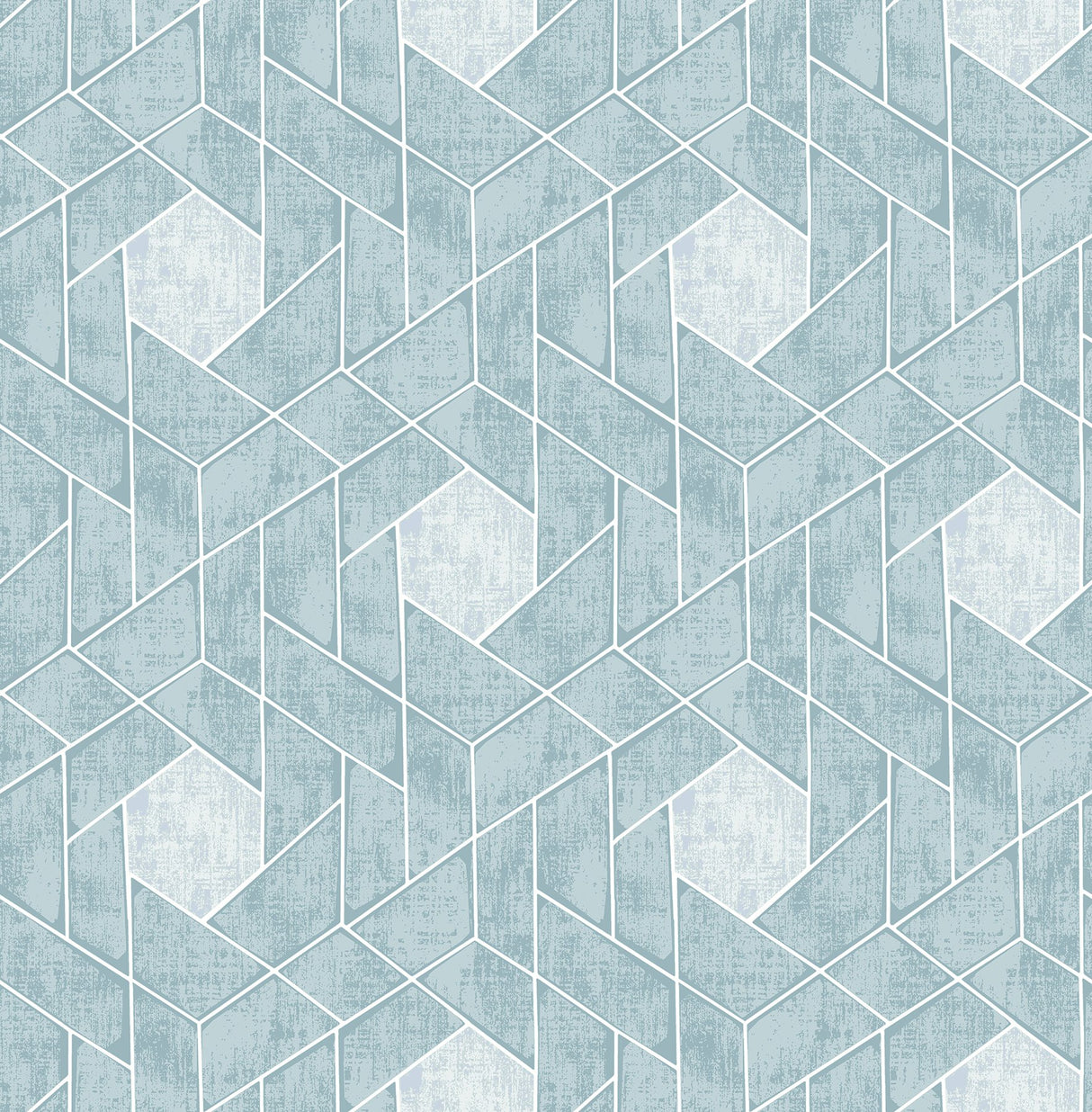 Granada Aqua Geometric Wallpaper with Modern Geometric Pattern, Textured Non Woven Unpasted - Brewster 2964-25904