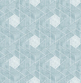Granada Aqua Geometric Wallpaper with Modern Geometric Pattern, Textured Non Woven Unpasted - Brewster 2964-25904