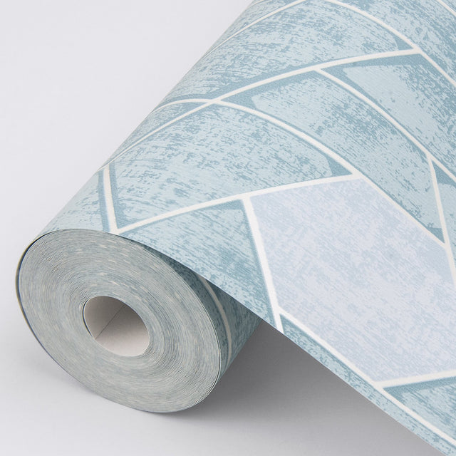 Granada Aqua Geometric Wallpaper with Modern Geometric Pattern, Textured Non Woven Unpasted - Brewster 2964-25904