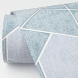 Granada Aqua Geometric Wallpaper with Modern Geometric Pattern, Textured Non Woven Unpasted - Brewster 2964-25904