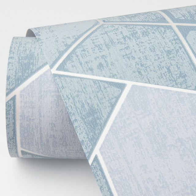 Granada Aqua Geometric Wallpaper with Modern Geometric Pattern, Textured Non Woven Unpasted - Brewster 2964-25904