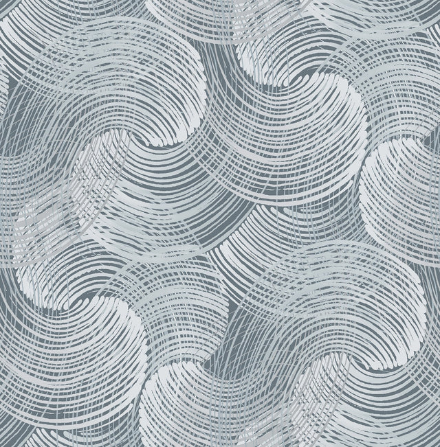 Karson Blue Swirling Geometric Wallpaper with Textured Abstract Modern Pattern - A-Street Prints 2964-25905