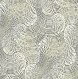 Karson Grey Swirling Geometric Textured Wallpaper - Brewster 2964-25906