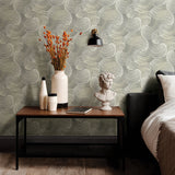 Karson Grey Swirling Geometric Textured Wallpaper - Brewster 2964-25906