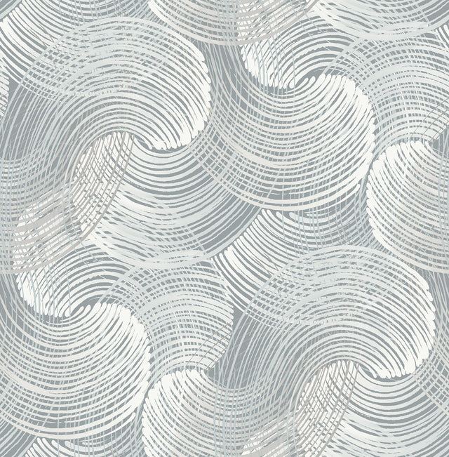 Karson Slate Swirling Geometric Wallpaper