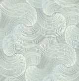 Karson Teal Swirling Geometric Wallpaper with Abstract Modern Pattern - Brewster 2964-25909