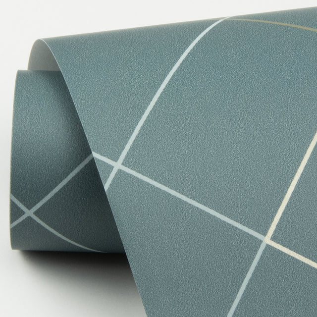 Ballard Teal Geometric Wallpaper with Gold Metallic Linework - A?Street Prints 2964-25911