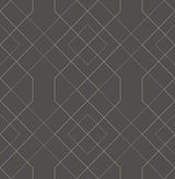 Ballard Grey Geometric Wallpaper with Modern Abstract Linework - A-Street Prints 2964-25912
