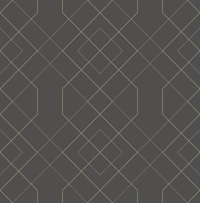 Ballard Grey Geometric Wallpaper with Modern Abstract Linework - A-Street Prints 2964-25912