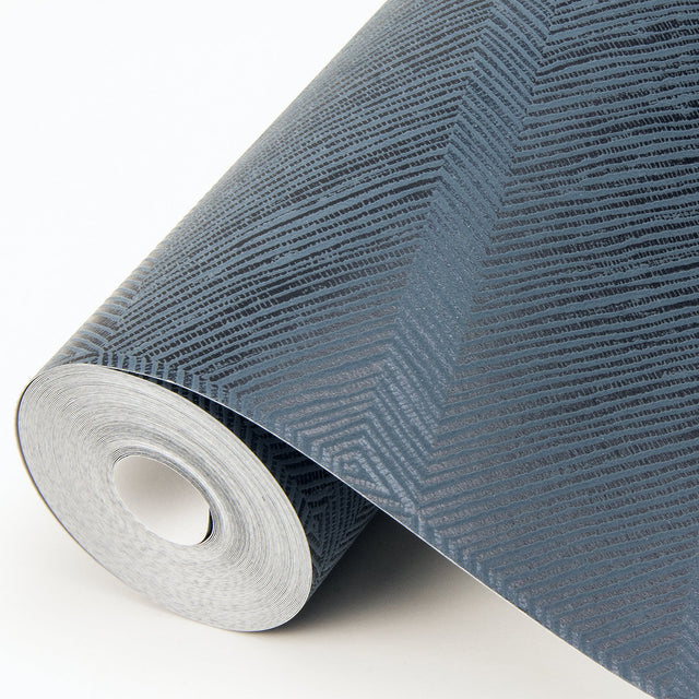Aspen Indigo Chevron Wallpaper with Modern Textured Pattern - A-Street Prints 2964-25917