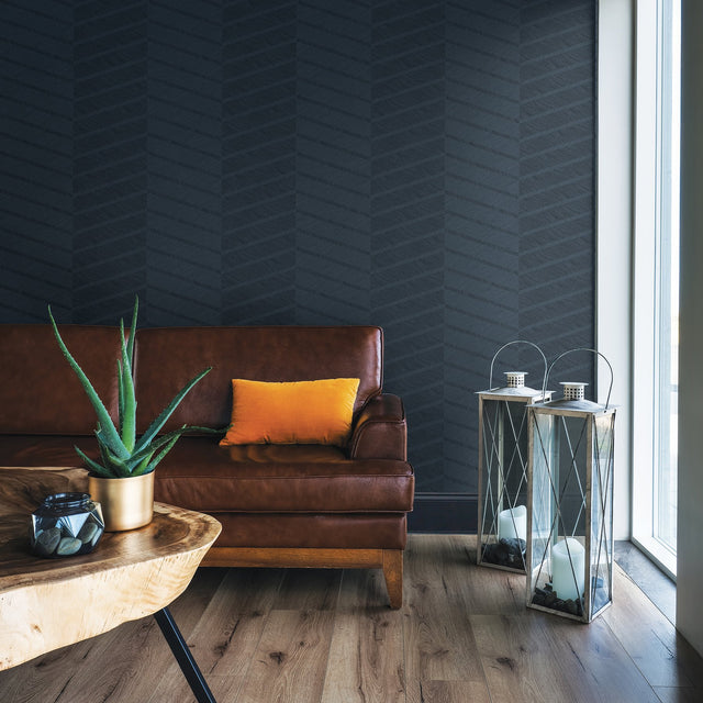 Aspen Indigo Chevron Wallpaper with Modern Textured Pattern - A-Street Prints 2964-25917