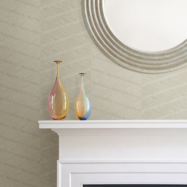 Aspen Champagne Chevron Wallpaper with Modern Abstract Textured Pattern - A-Street Prints 2964-25918