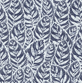 Del Mar Indigo Botanical Blue Textured Wallpaper - A-Street Prints 2964-25921